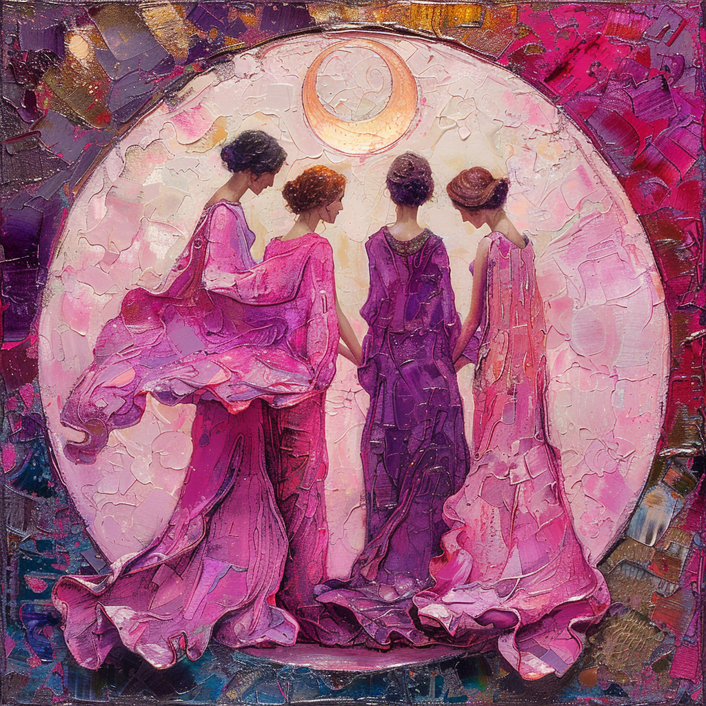 Womb-Moon 神聖女人圈・月光下的姊妹圍圈（插畫）